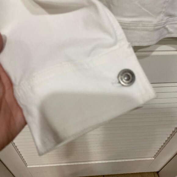 Simon Chang White Jean Jacket Size 16 - Picture 4 of 8